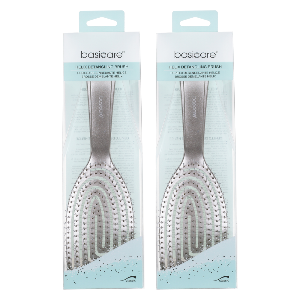 Basicare Helix Detangling Hairbrush 2 Pack Tangle Free Wet Dry Styling