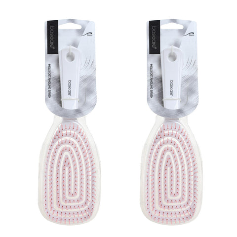 Basicare Helix Detangling Hairbrush 2 Pack Tangle Free Wet Dry Styling