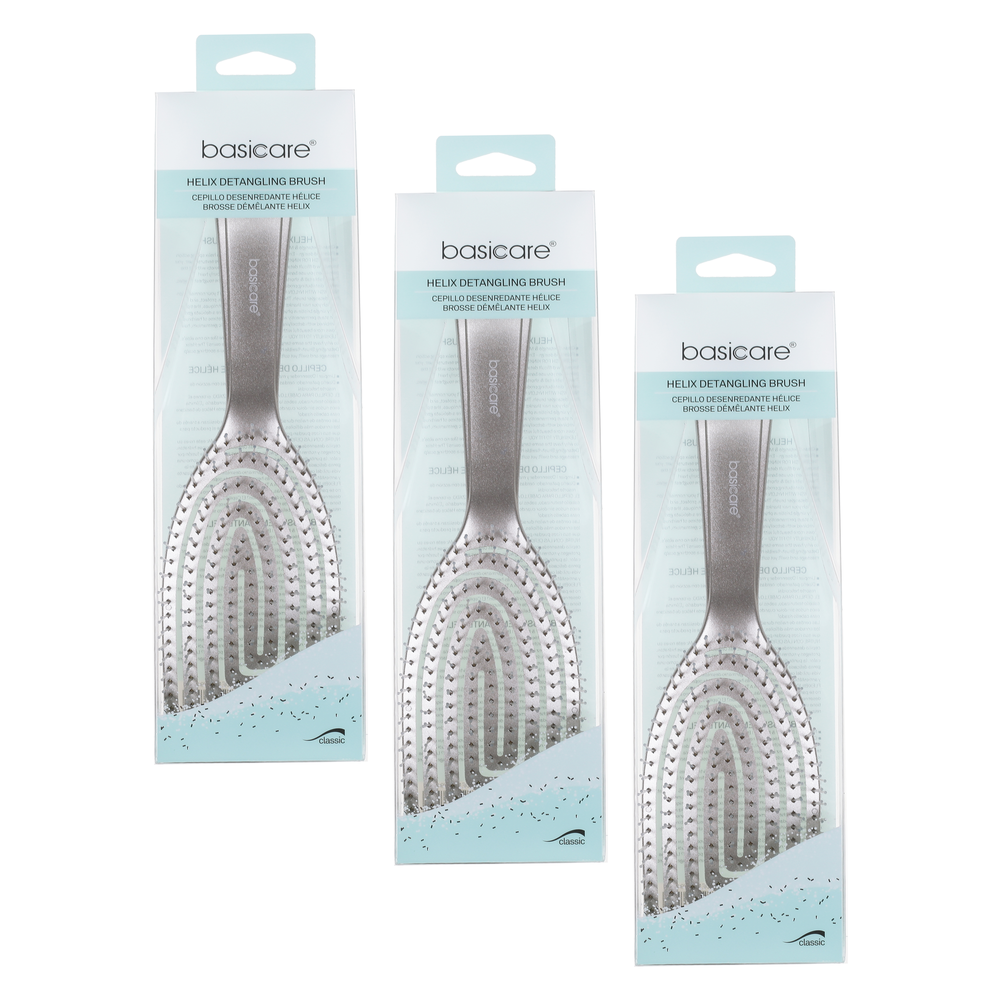 Basicare Helix Detangling Hairbrush 3 Pack Tangle Free Styling