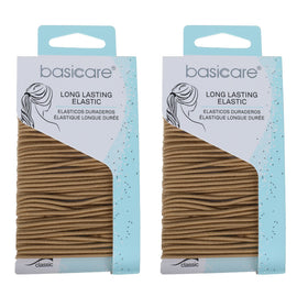 Basicare Elastic Hair Ties 48 Pack Blonde 2mm No Snag Strong Hold x 2