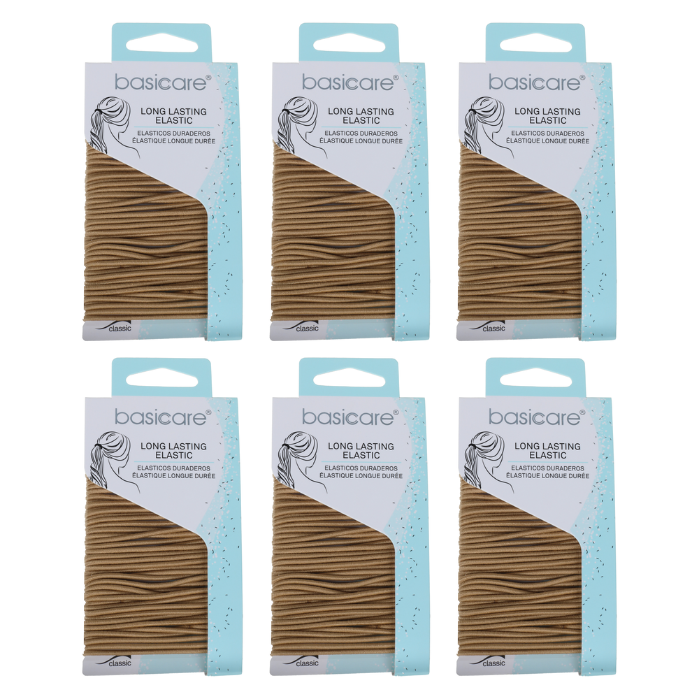 Basicare Elastic Hair Ties 48 Pack Blonde 2mm Bundle of 6