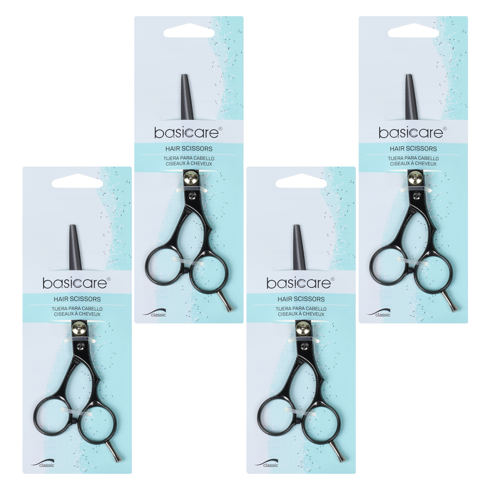 Basicare Home Hair Dressing Scissors 5.5 Inch Bundle of 4 Stainless Steel