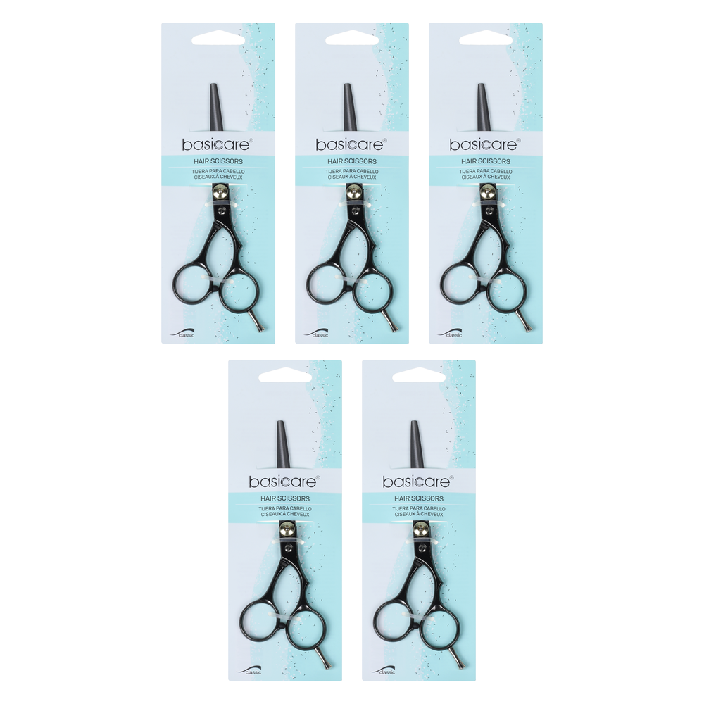 Basicare Hair Dressing Scissors 5 Pack 5.5 Inch Stainless Steel Haircut Tool