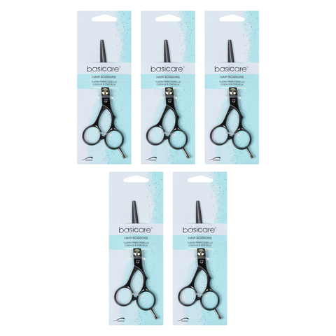 Basicare Hair Dressing Scissors 5 Pack 5.5 Inch Stainless Steel Haircut Tool