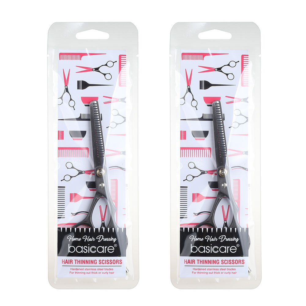 Basicare Home Hair Thinning Scissors 5.5 Inch Stainless Steel Pack of 2