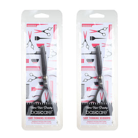 Basicare Home Hair Thinning Scissors 5.5 Inch Stainless Steel Pack of 2