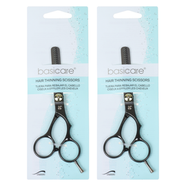 Basicare Home Hair Thinning Scissors 5.5 Inch Stainless Steel Pack of 2