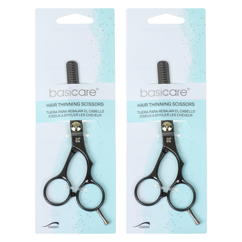 Basicare Home Hair Thinning Scissors 5.5 Inch Stainless Steel Pack of 2