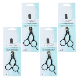 Basicare Hair Thinning Scissors 5.5 Inch Bundle of 4 Stainless Steel