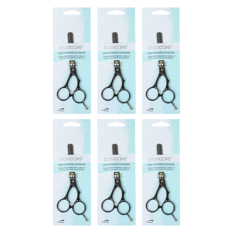 Basicare Home Hair Thinning Scissors 5.5 Inch Stainless Steel Pack of 6