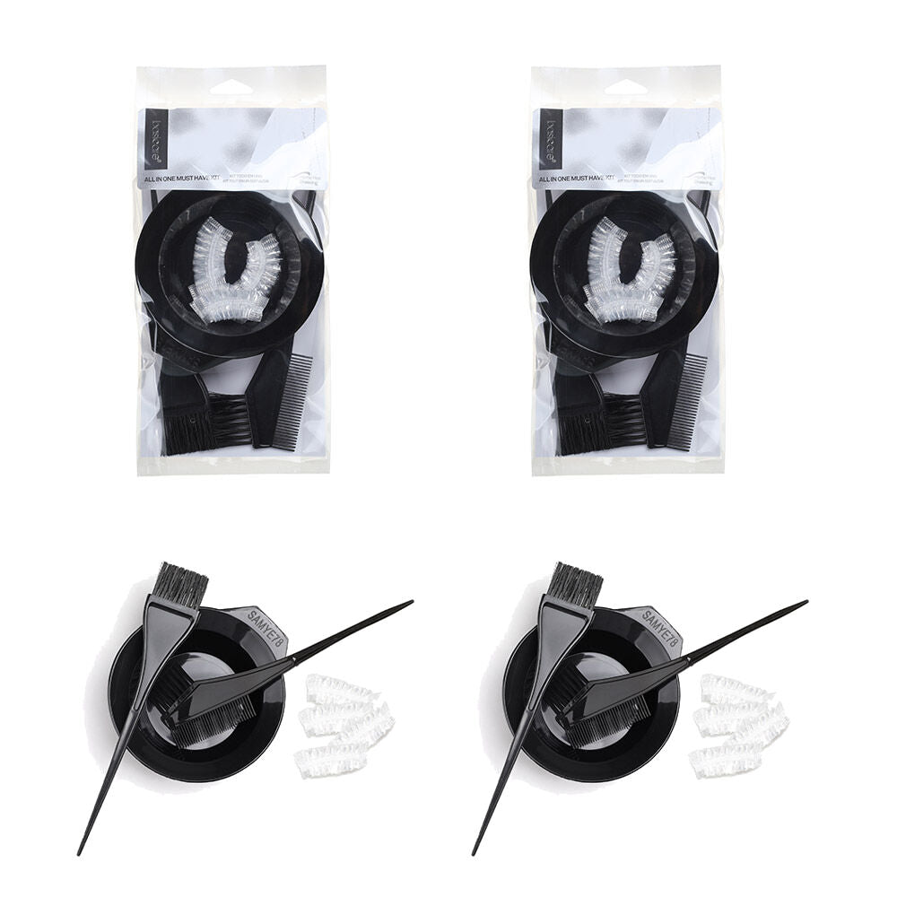 Basicare Hair Dye Kit 2 Pack Mixing Bowl Tint Brush Comb for Home Salon