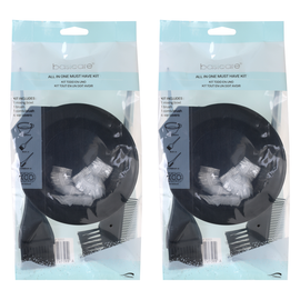 Basicare Hair Dye Kit 2 Pack Mixing Bowl Tint Brush Comb for Home Salon