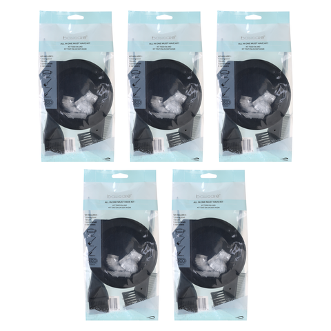 Basicare Hair Dye Kit 5 Pack Mixing Bowl Brush Comb for Home or Salon