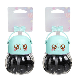 Basicare Bulk Elastic Hair Bands Black 130 Pack Medium Strong No Snag Hold x 2