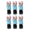 Basicare 6 Pack 130 Black Elastic Hair Bands Medium Strong No Snag