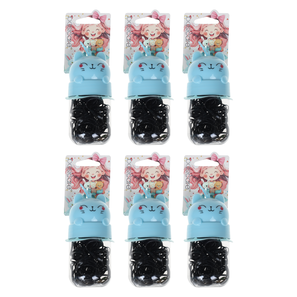 Basicare 6 Pack 130 Black Elastic Hair Bands Medium Strong No Snag