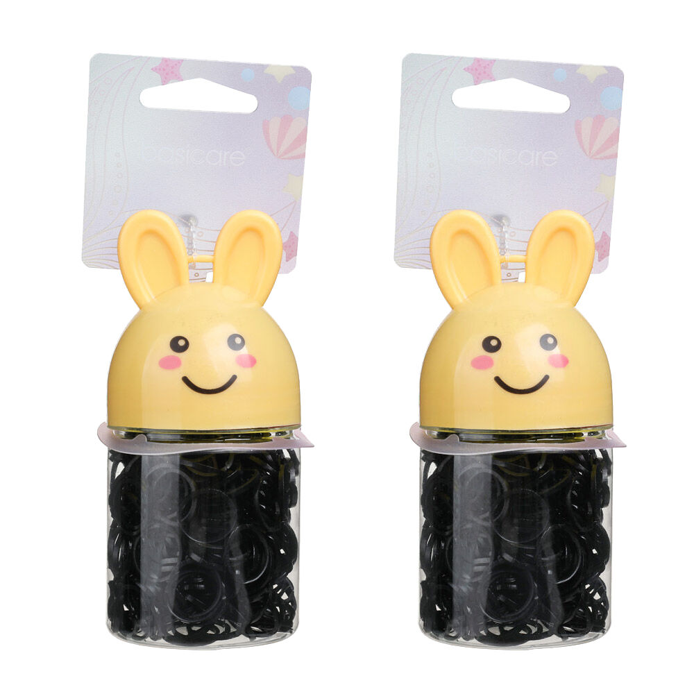 Basicare Bulk Elastic Hair Bands Black 260 Pack Small Secure No Snag Hold x 2