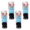 Basicare Bundle of 4 260 Pack Black Elastic Hair Bands Small No Snag Hold