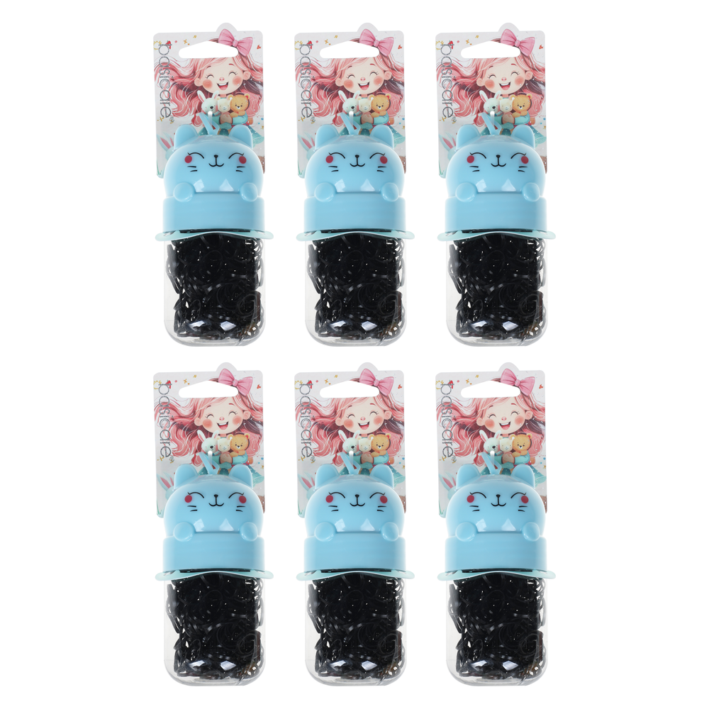 Basicare Black Elastic Hair Bands Bundle of 6 260 Pack Small No Snag