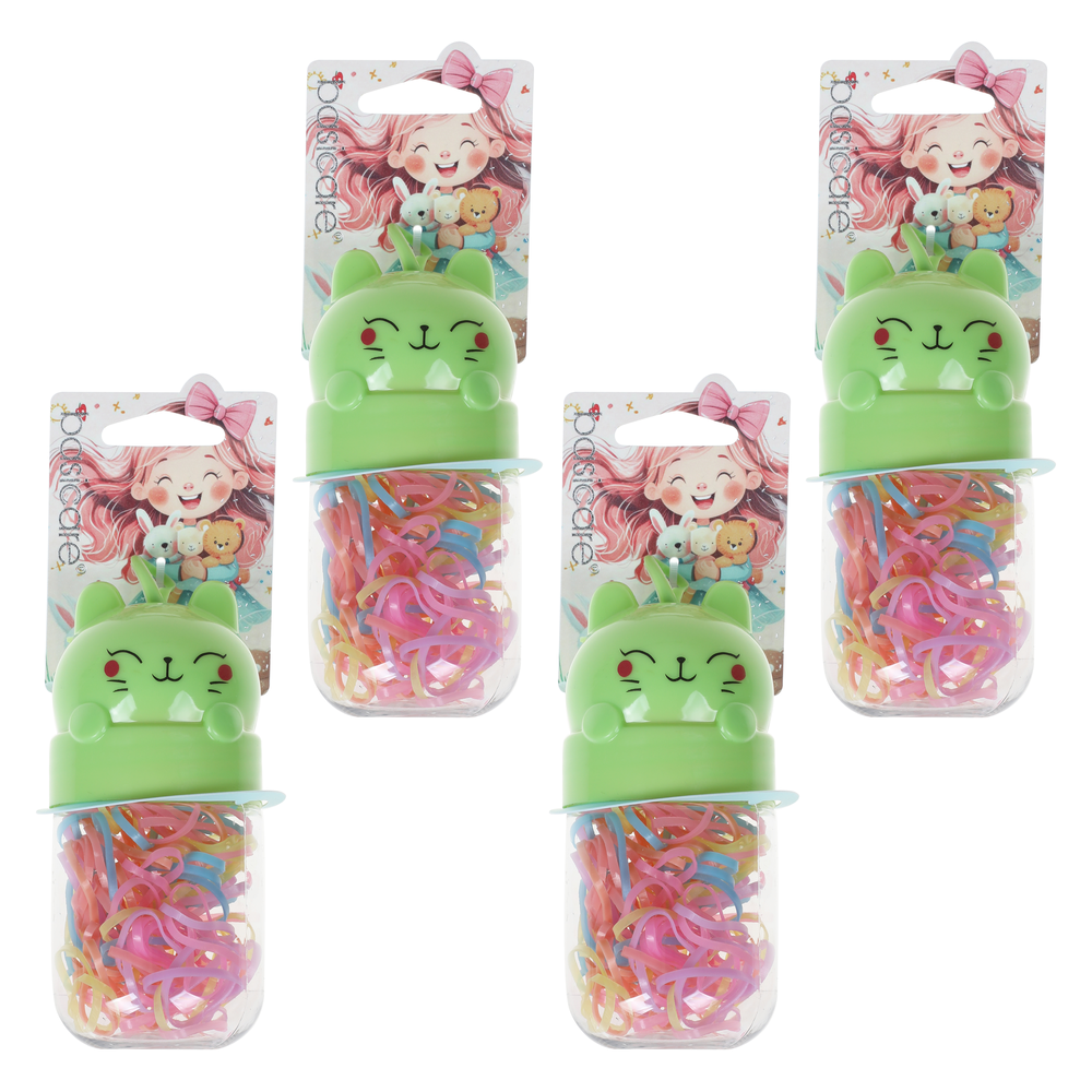 Basicare Elastic Hair Bands Pastel 130 Pack Medium Bundle of 4