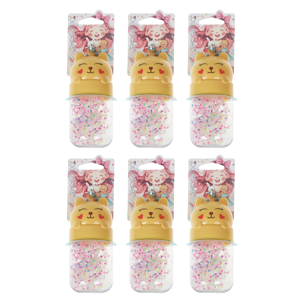 Basicare 6 Pack Bundle 130 Pack Clear Print Elastic Hair Bands Medium