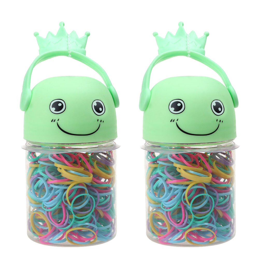 Basicare Kids Elastic Hair Bands 260 Pack Assorted Colours Gift Tub x2