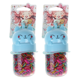 Basicare Kids Elastic Hair Bands 260 Pack Assorted Colours Gift Tub x2