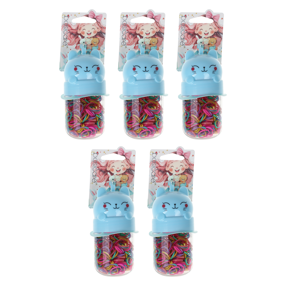 Basicare Kids Elastic Hair Bands 260 Pack Assorted Colours Gift Tub Bundle of 5