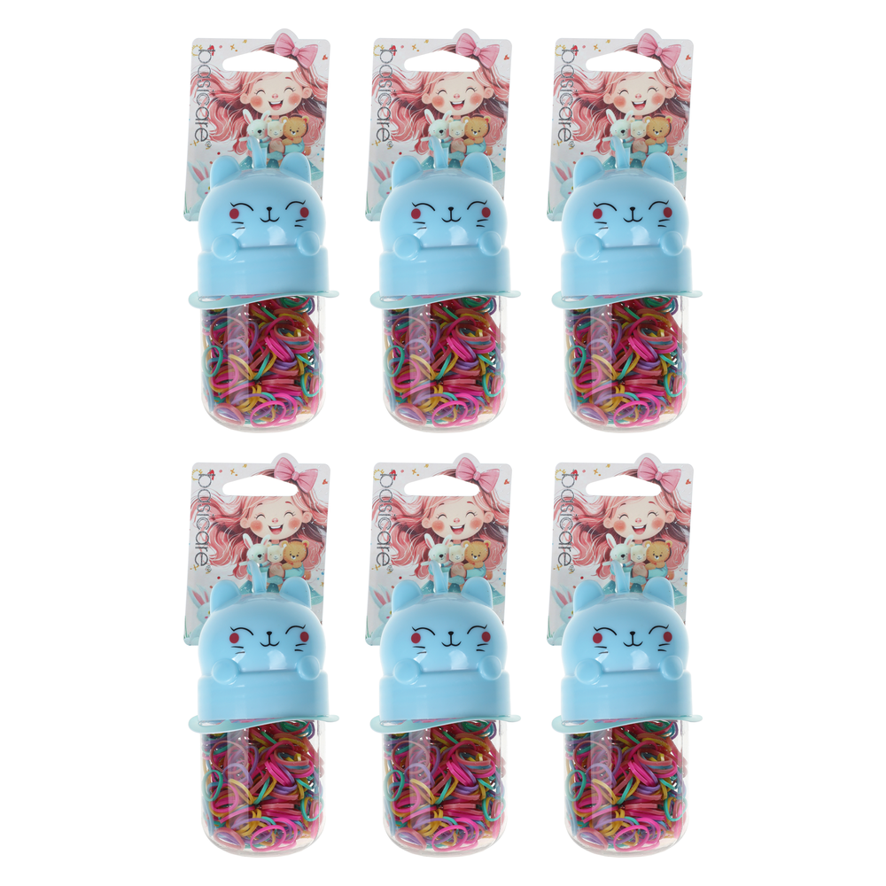 Basicare Kids Elastic Hair Bands 260 Pack Bundle of 6 Assorted Colours Gift Tub