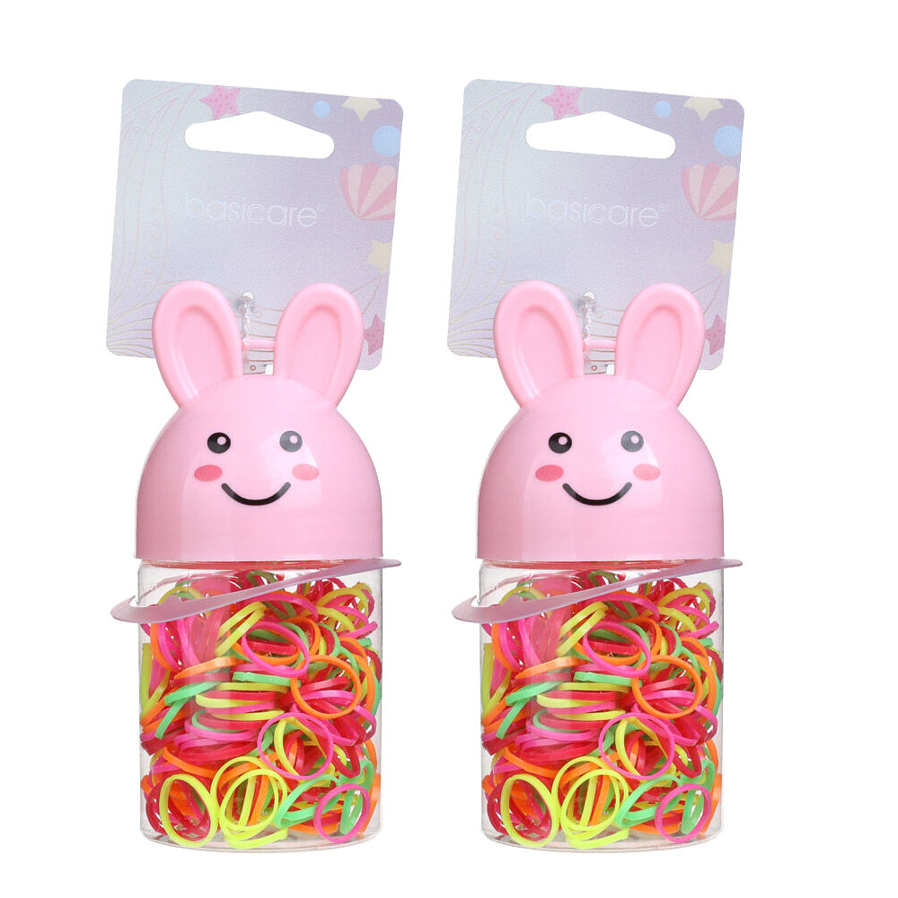Basicare Bright Elastic Hair Bands 260 Pack Small Colourful No Snag Hold x 2
