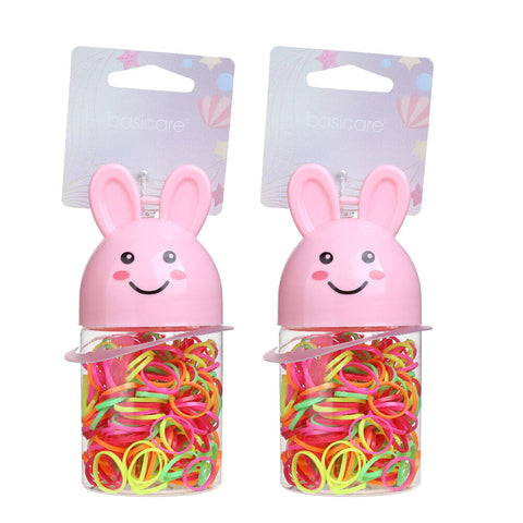 Basicare Bright Elastic Hair Bands 260 Pack Small Colourful No Snag Hold x 2