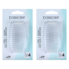 Basicare Side Comb Four Pack Clear Hair Styling Clips Secure Hold x 2