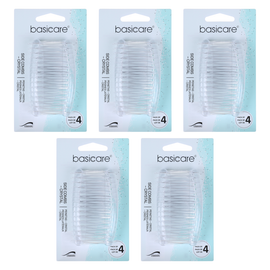 Basicare Side Comb Bundle 5 Pack Clear Hair Styling Clips Secure Hold