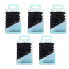 Basicare Black Spiral Hair Elastics Bundle of 5 No Damage Durable