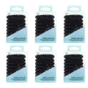 Basicare Black Spiral Hair Elastics 6 Pack No Damage Durable Hair Bands