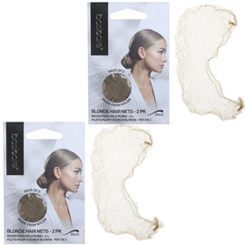 Basicare Invisible Nylon Hair Nets Blonde Pack of 2