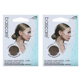 Basicare Invisible Nylon Hair Nets Blonde Pack of 2