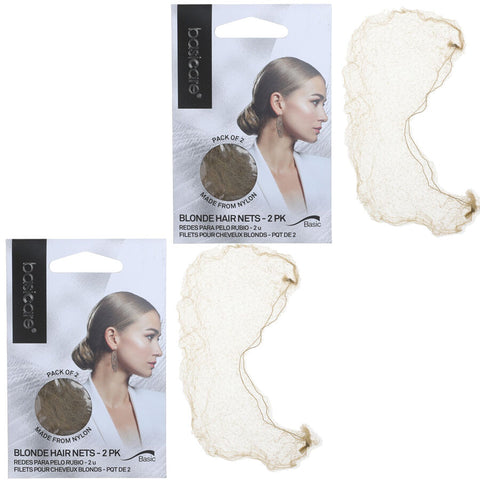 Basicare Invisible Nylon Hair Nets Blonde Pack of 2