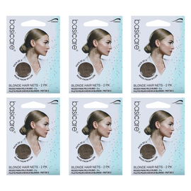 Basicare Invisible Nylon Hair Net Blonde Bundle of 6
