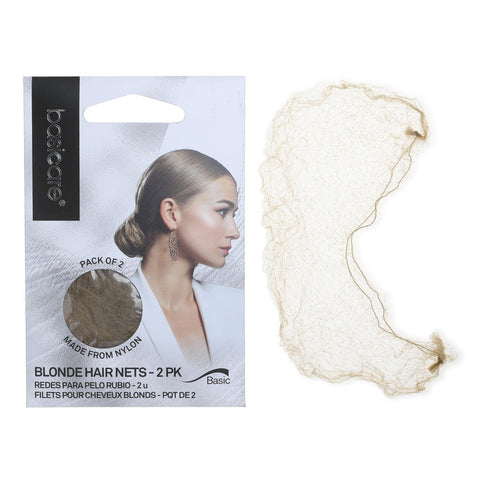 Basicare Invisible Nylon Hair Net Blonde Pack Of 2