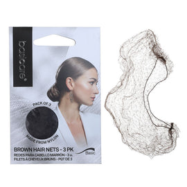 Basicare Invisible Nylon Bun Net Brown 3 Pack Secure Discreet Hair Hold