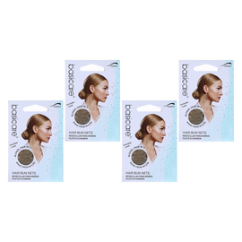 Basicare Invisible Nylon Hair Nets Blonde Bundle 4 Pack Fine Mesh Secure Hold