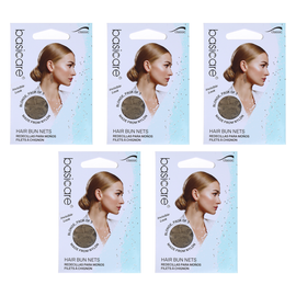 Basicare Blonde Invisible Nylon Hair Nets 3 Pack Bundle of 5 Fine Mesh