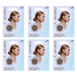 Basicare Invisible Nylon Hair Nets Blonde Bundle of 6 Quantity Fine Mesh
