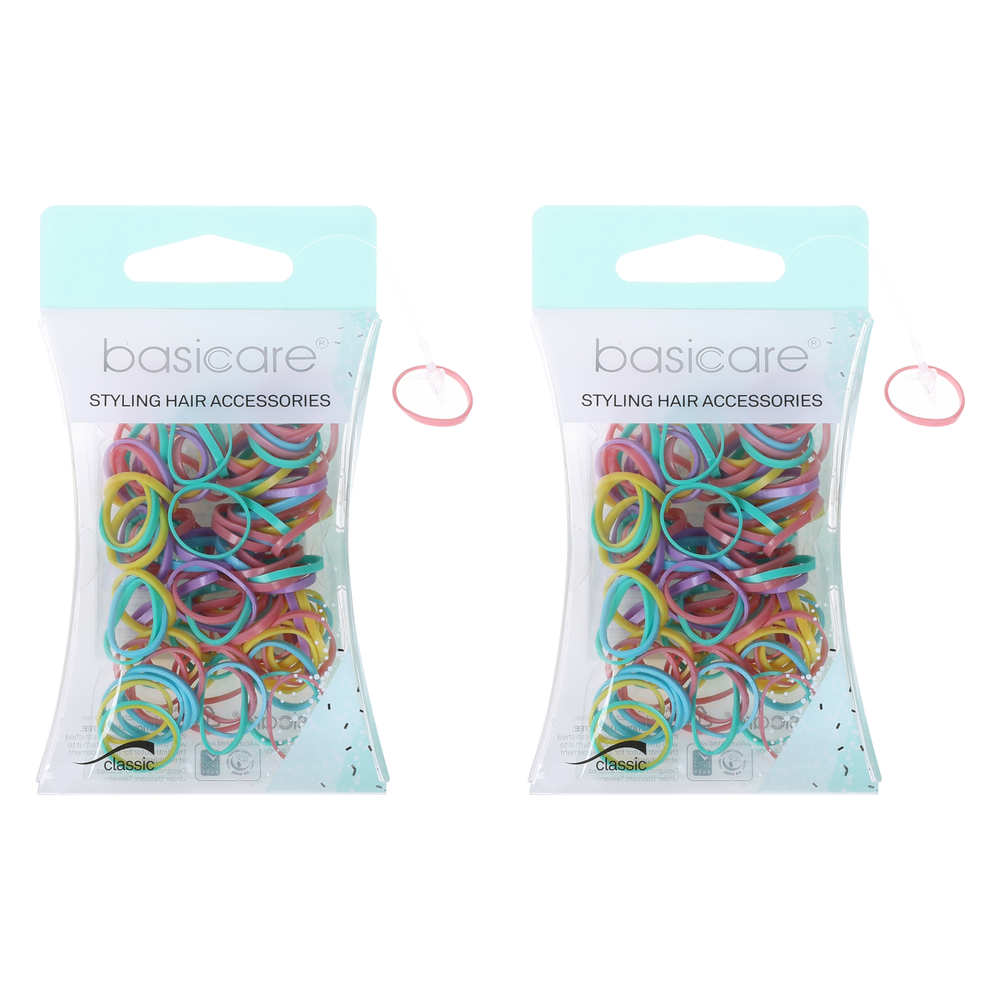 Basicare Super Stretchy Snagless Pastel Mini Hair Bands 200 Pack