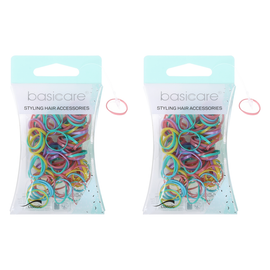 Basicare Super Stretchy Snagless Pastel Mini Hair Bands 200 Pack