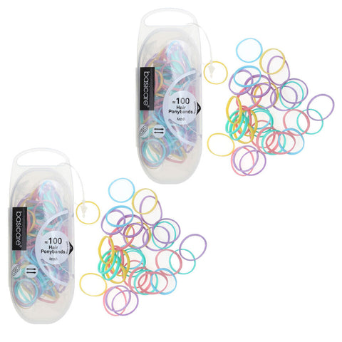 Basicare Super Stretchy Snagless Pastel Mini Hair Bands 200 Pack