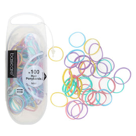 Basicare Strong Super Stretchy Snagless Pastel Mini Hair Bands 100 Pack
