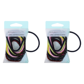 Basicare Stretchy Elastic Hair Bands Snag Free Thick 12 Pack Assorted Colours x 2