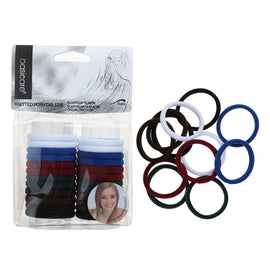 Basicare Super Stretchy Knitted Ponytailers Pastel Colours 24 Pack
